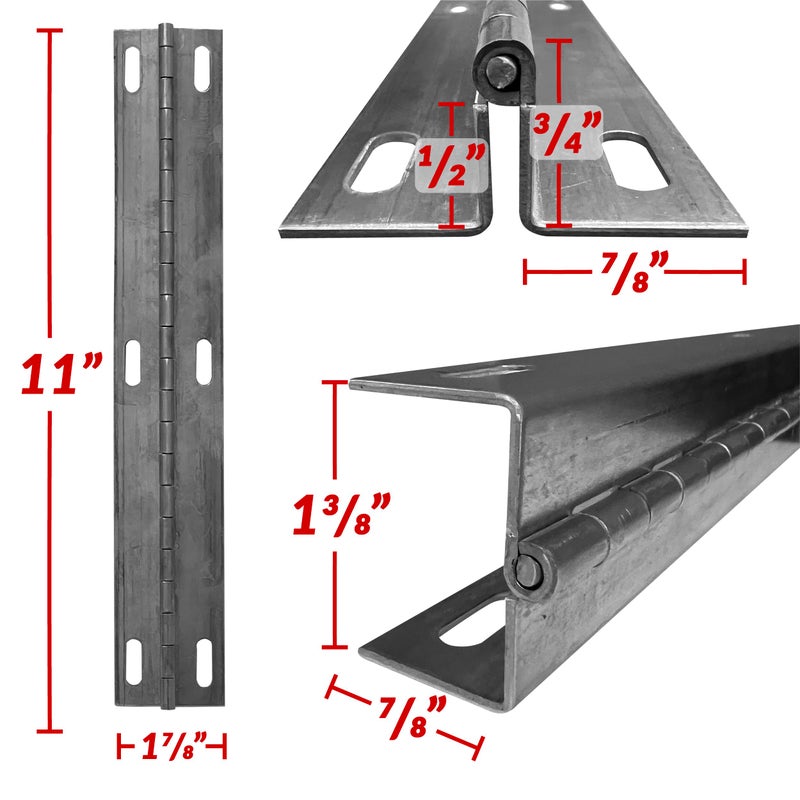 Wise 8WD12 Aluminum Offset Piano Hinge, 11" - Image 2